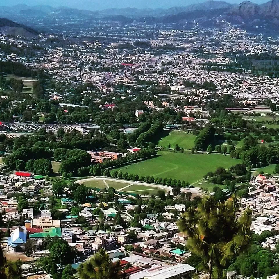 A bird's eye view of the scenic city of Abbottabad, Pakistan