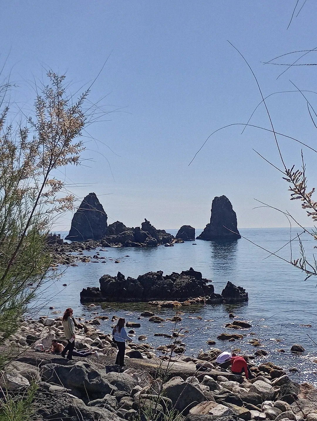 Some of the cyclops (volcanic rocks in the sea) at Aci Trezza, Sicily