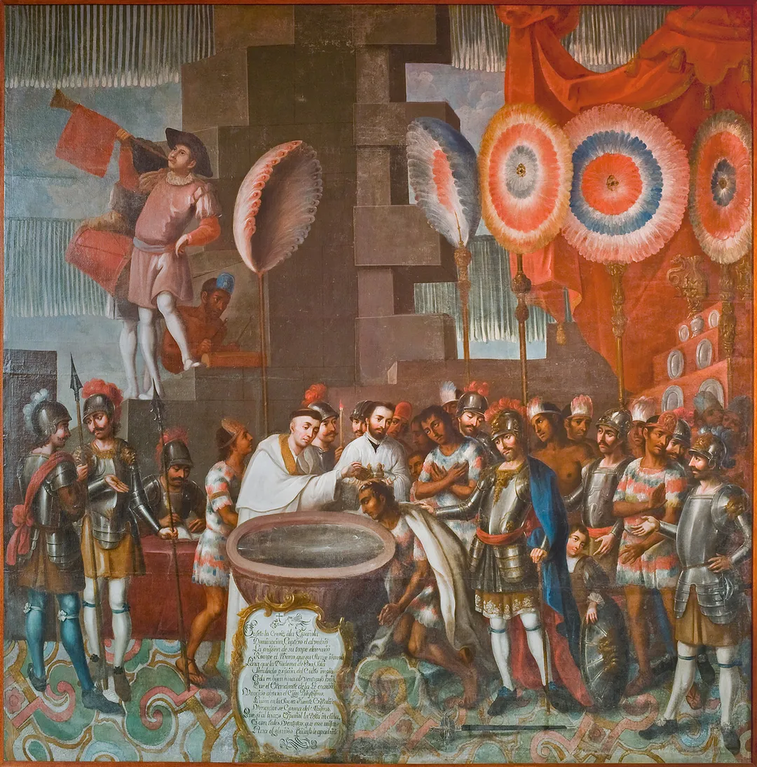 Attributed to José Vivar y Valderrama, Baptism Scene, 18th century, oil on canvas, Museo Nacional de Historia, CONACULTA–INAH, Mexico City.