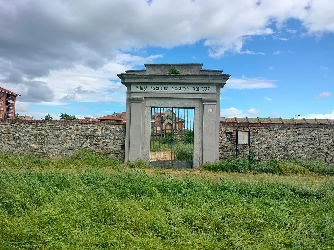 Entrance of Italian jewish cemetery located in Acqui Terme
