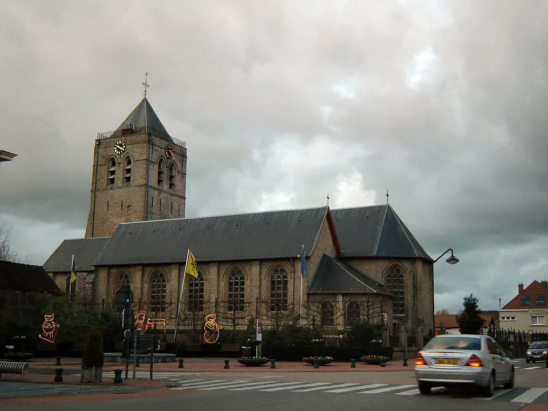 Sint Audomaruskerk in Adinkerke, De Panne. Saint Audomar Church in Adinkerke, De Panne, West-Flanders, Belgium