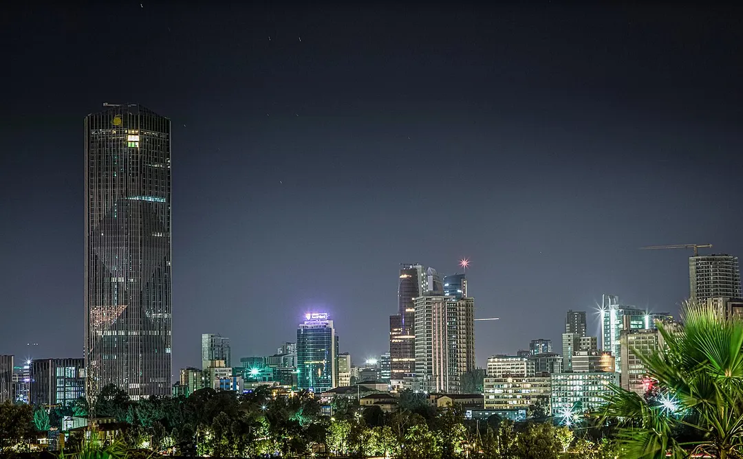 this look Addis Ababa (ሸገር) in the night