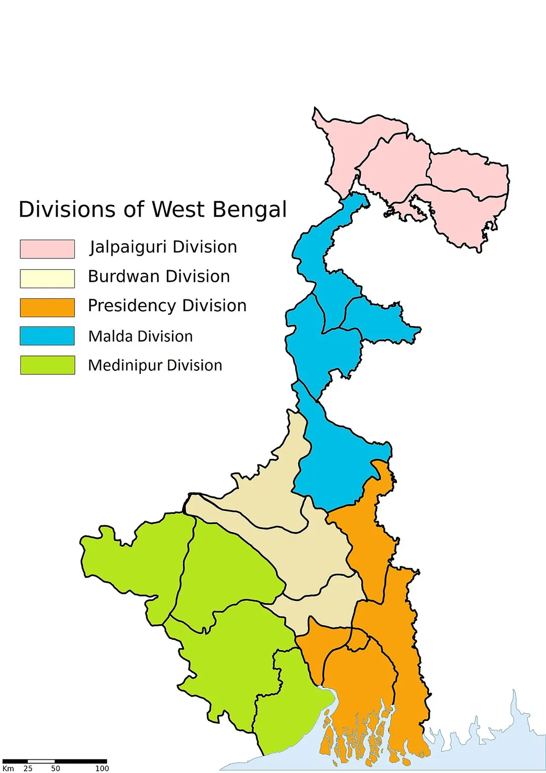 West Bengal Division Map