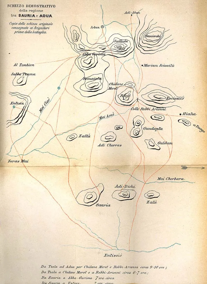 An 1890s Italian map of Adwa or Adua