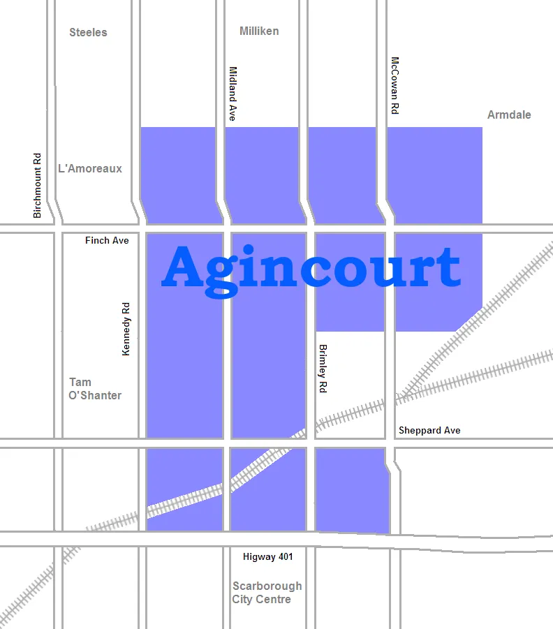 map of w:Agincourt, Toronto