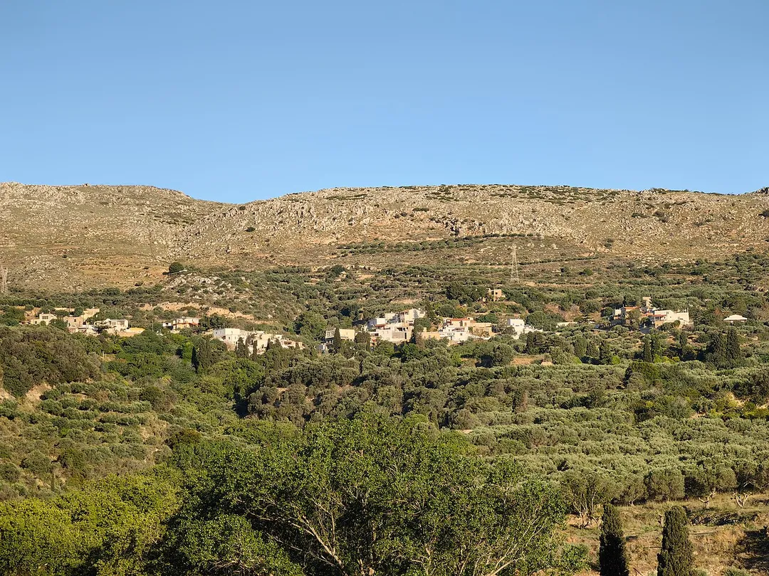 View of the village Agios Georgios. Sitia, Lasithi, Crete, Greece.