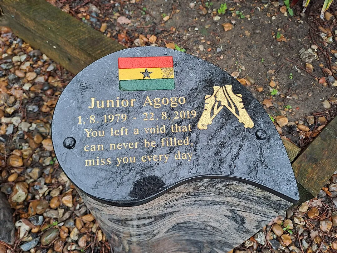 Junior Agogo memorial in Golders Green Crematorium