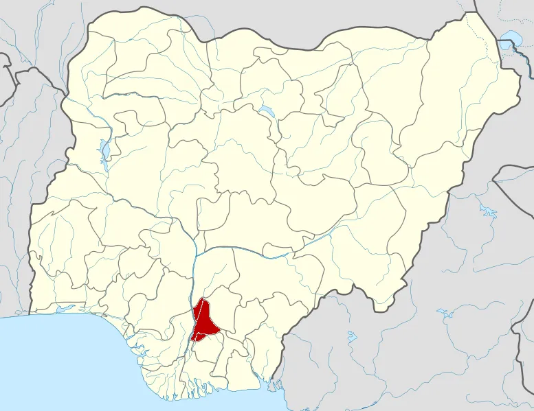 Map locator of Nigeria.
