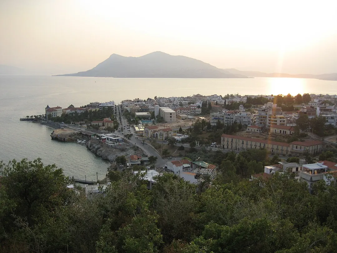 Aidipsos seen from the new overpass under construction