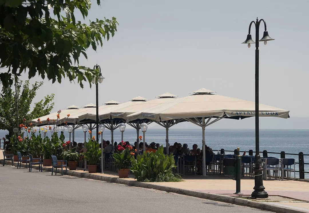 Café outside in Aidipsos, Euboea, Greece