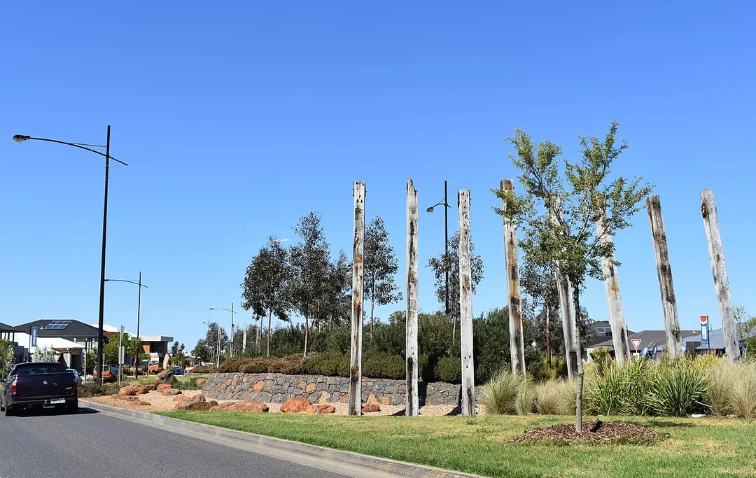 A street garden in the Woodlea subdivision at Aintree, Victoria