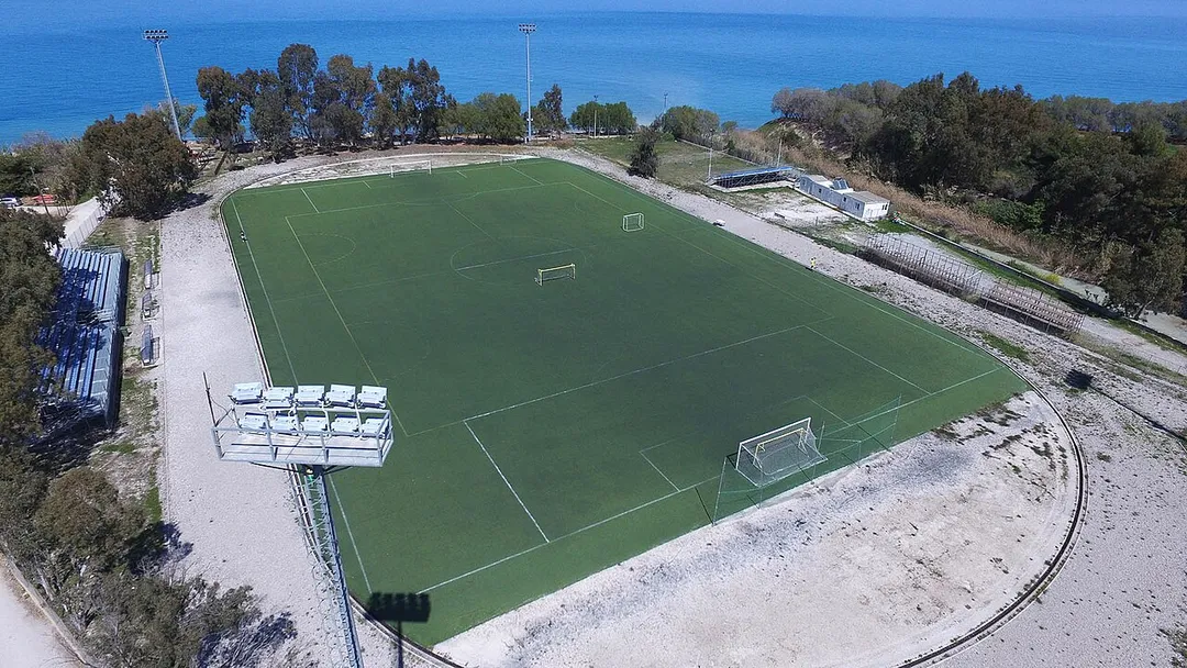 Aerial photo of the Municipal Stadium of Aigera, Achaea Greece.