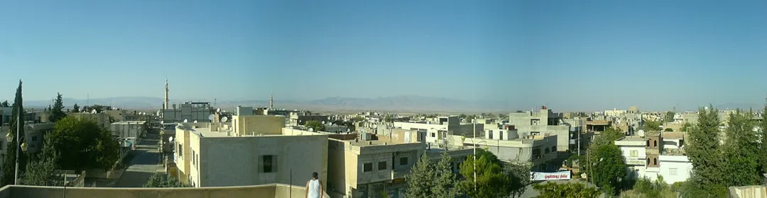 Looking north-east, Al-Malikiyah, capital of the district of the same name in north-east Syria