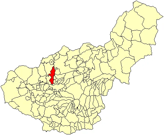 Situación del término municipal de Albolote respecto a la provincia de Granada, en España.