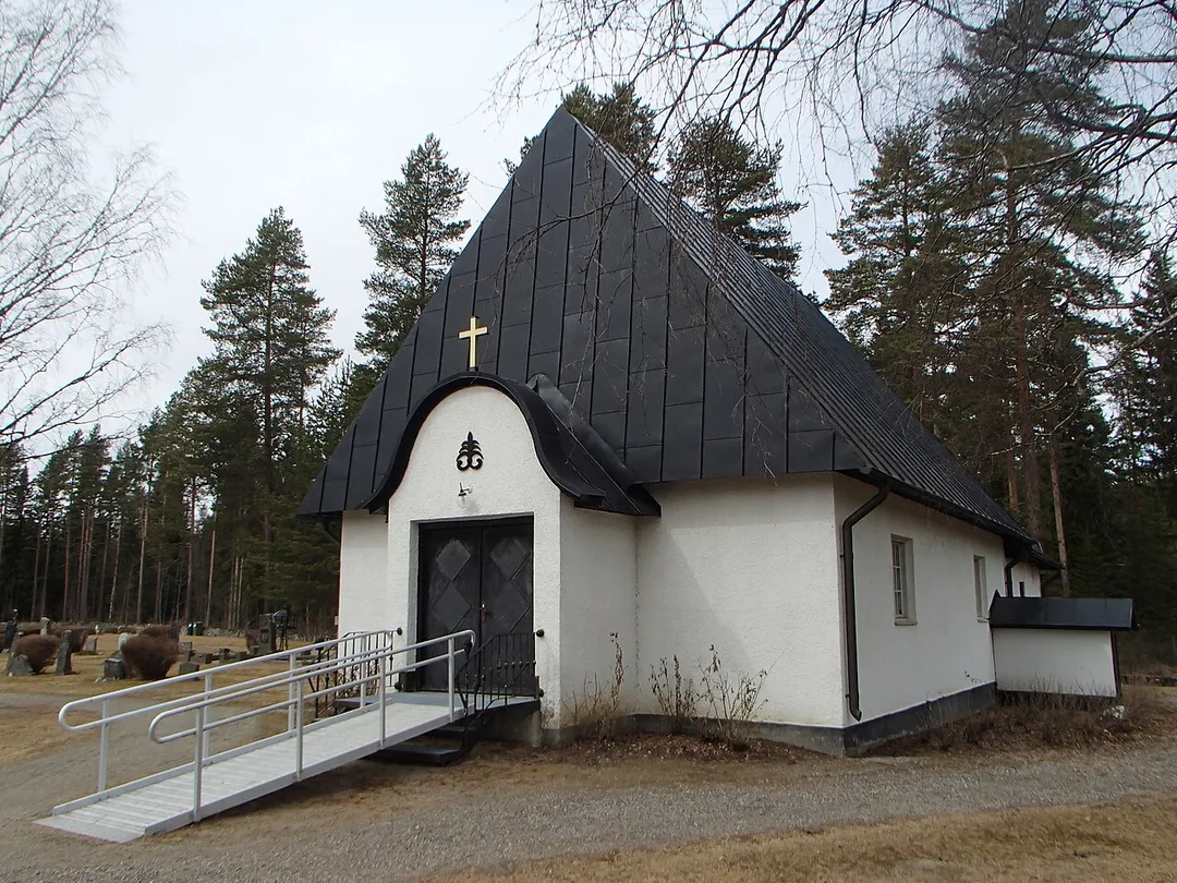 The church building of "Alby kyrka" at Albyvägen 48, Alby, in Ånge Municipality, viewed from southeast