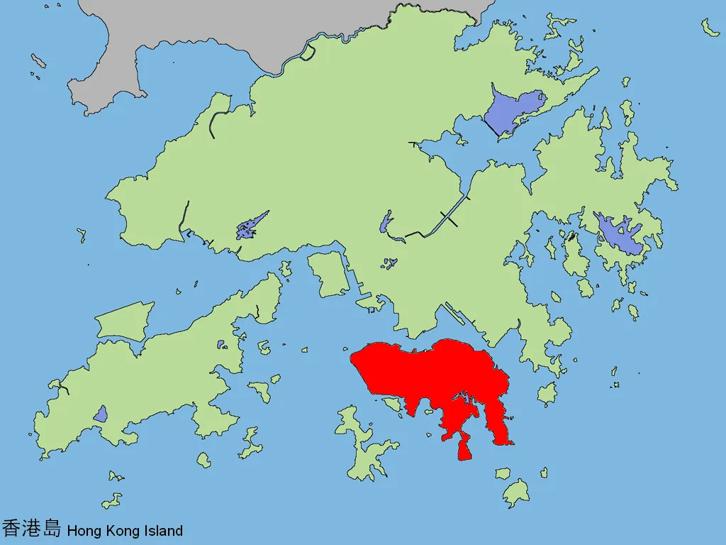 Location of HK Island in Hong Kong