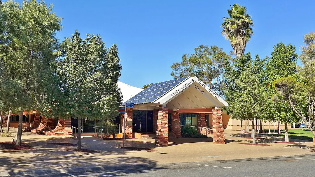 View of the Civic Centre in Alice Springs, Australia.