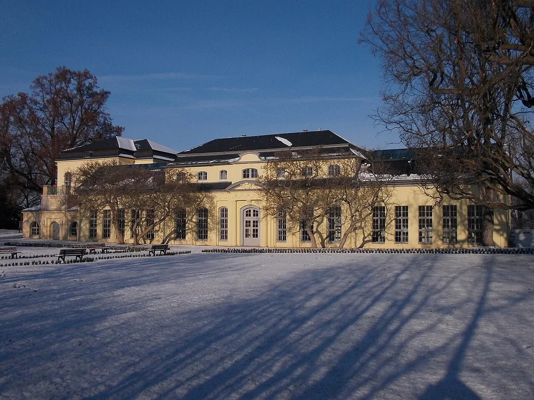 Orangery and tea-house (on the left) in the gardens of Altenburg Castle (Thuringia)