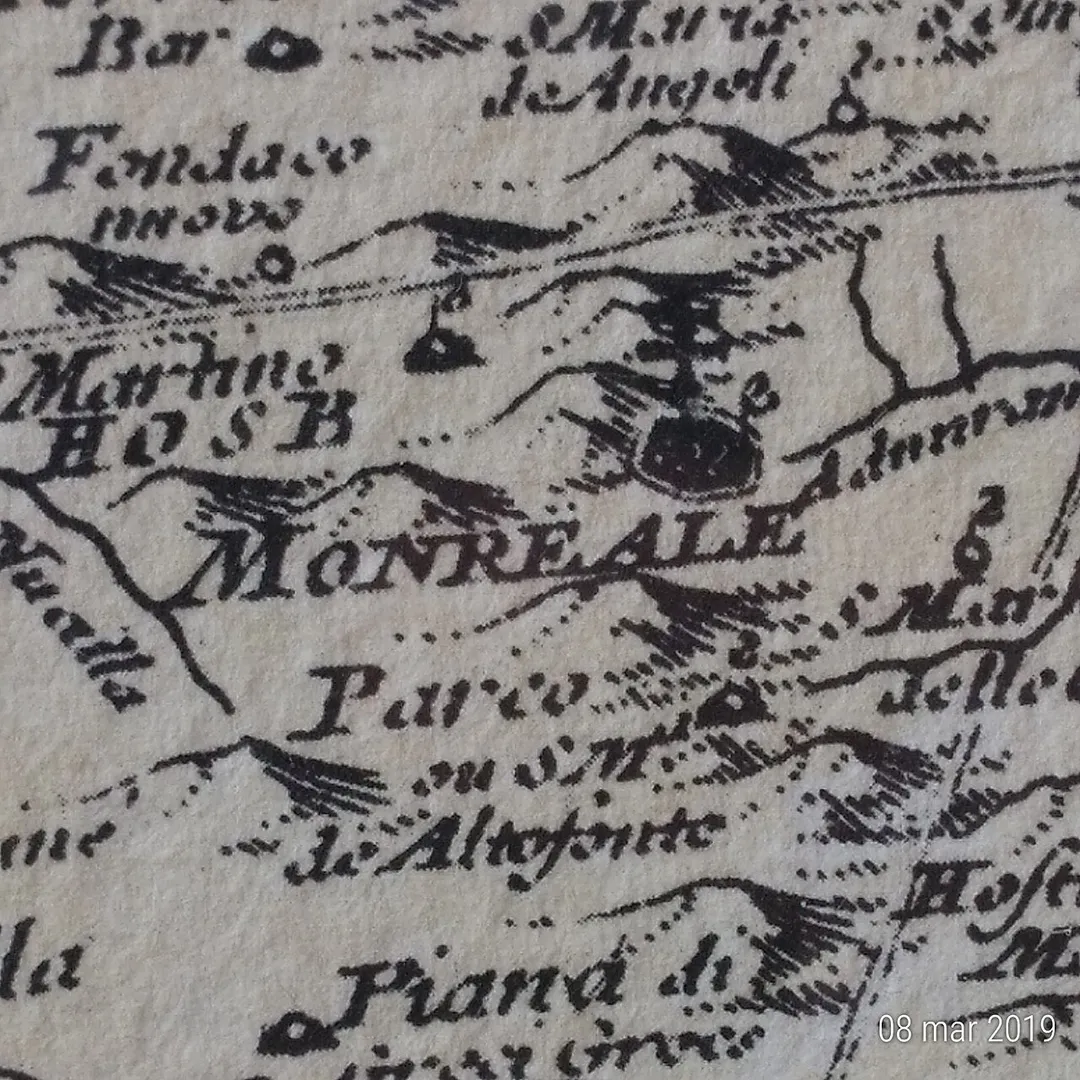 Particolare della Carta della Sicilia di Guillaume De L'Isle del 1717.