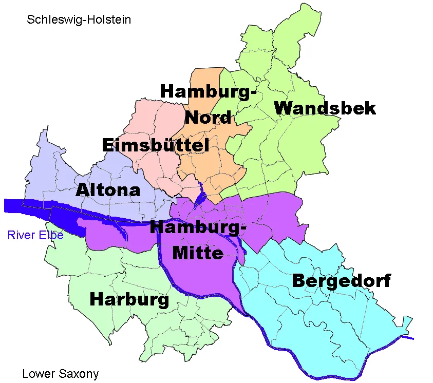Boroughs of Hamburg 2008