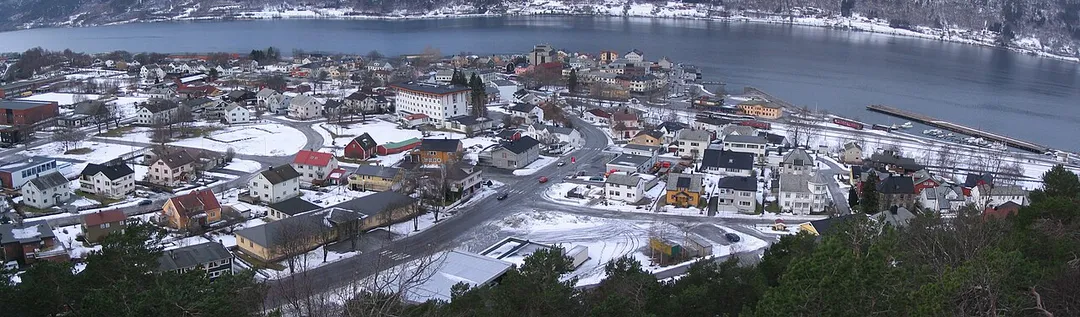 Panorama picture of Aandalsnes. Photo taken from Nebba.