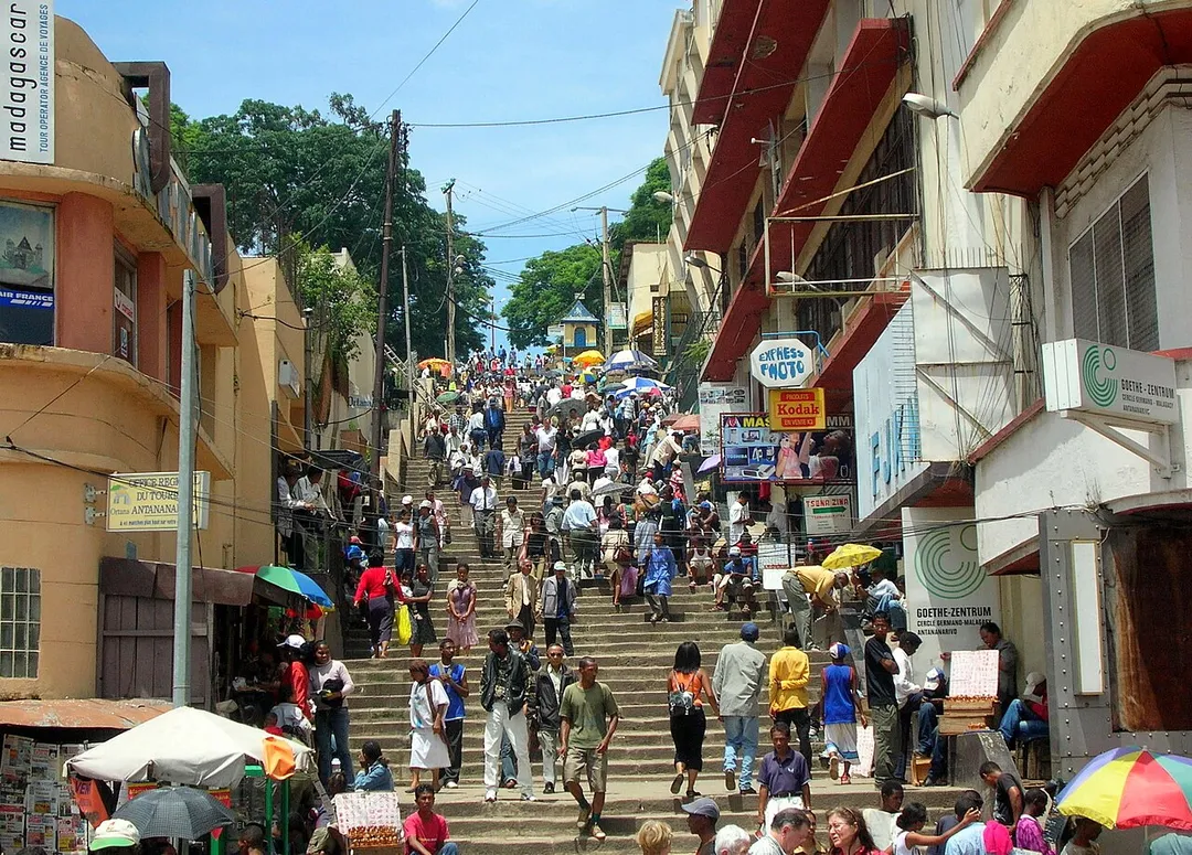 Staircases leading to the Independence square, Antananarivo, Madagascar