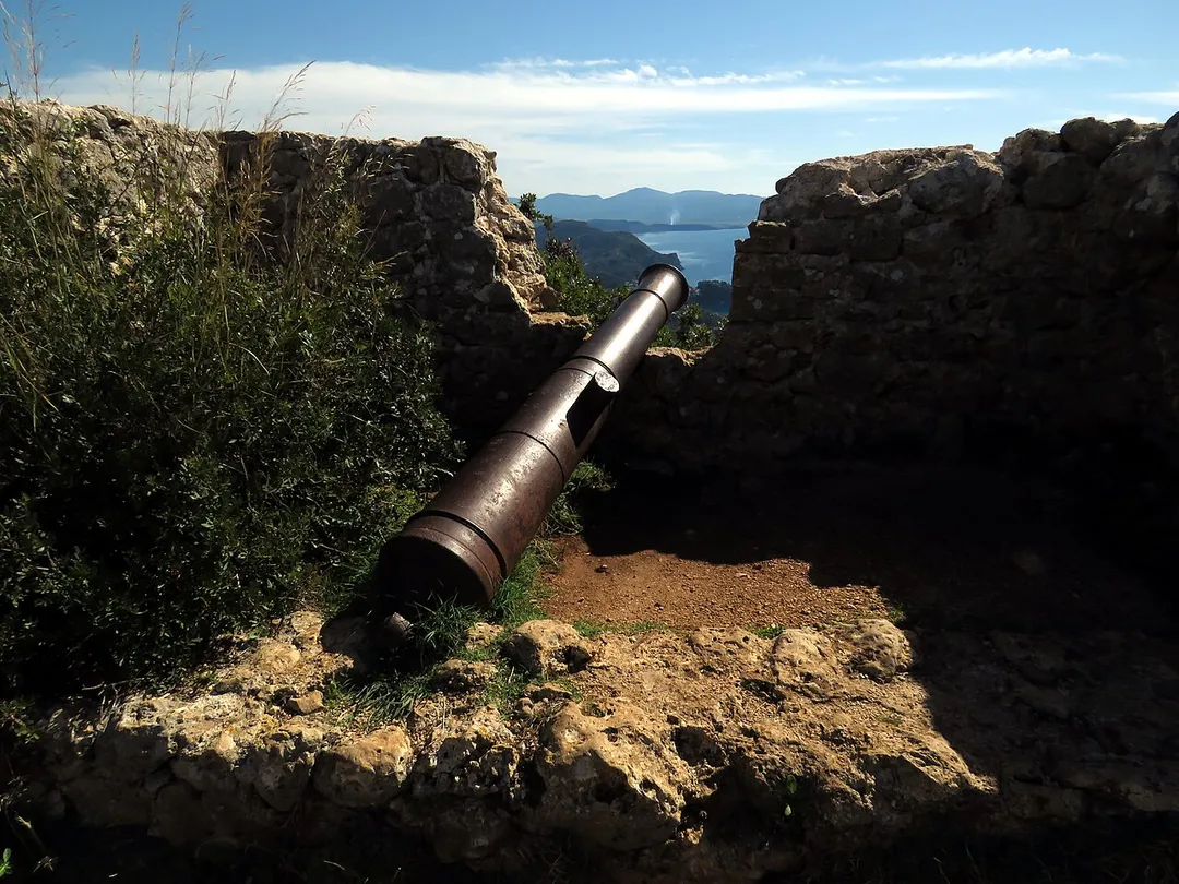 Cannon at Anthousa Turkish Castle in Epirus, Greece.