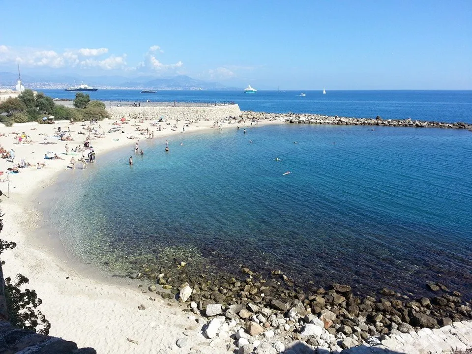 Beach in Antibes, as seen from the city's walls.
