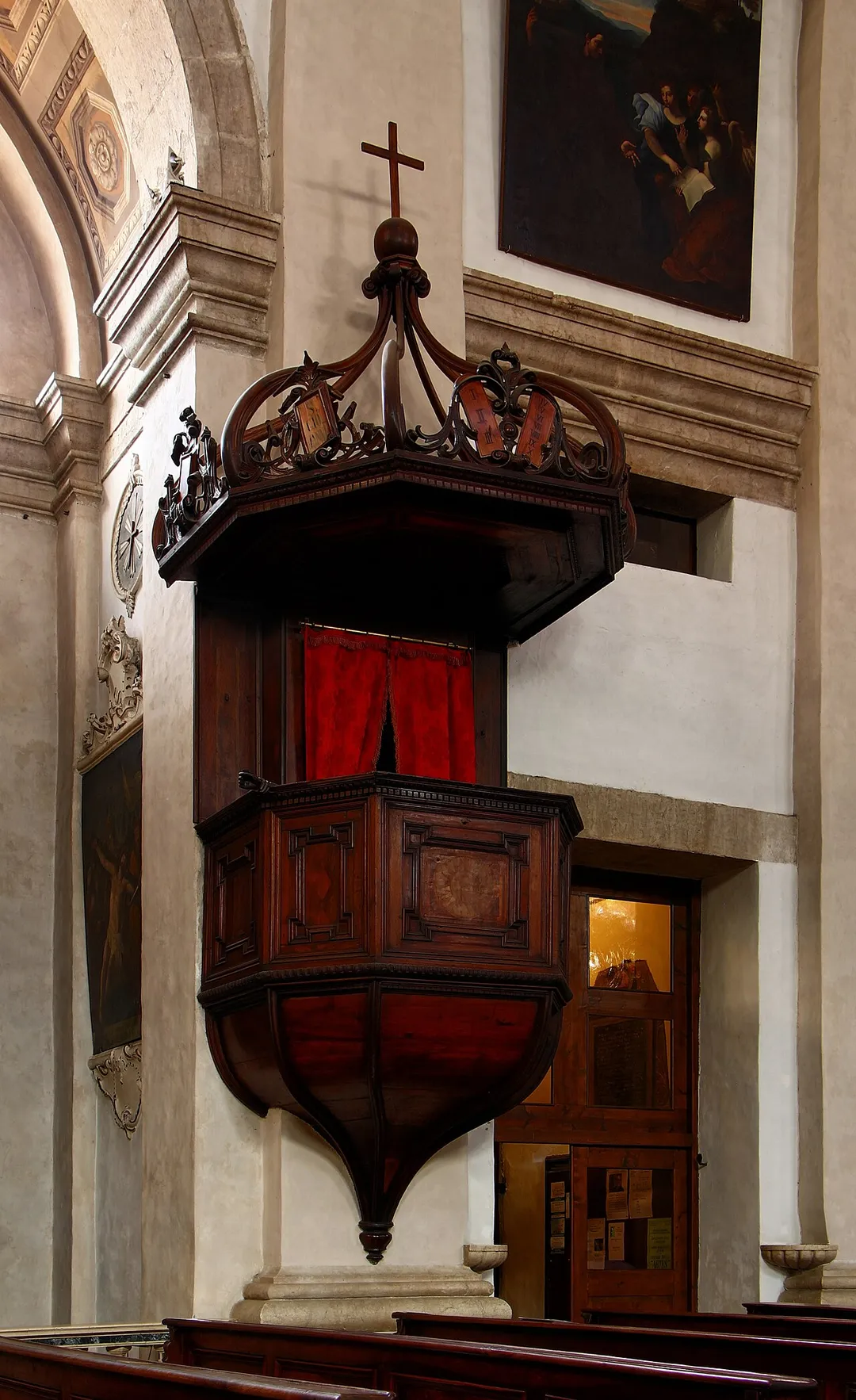 Pulpit of the collegiate church S. Maria Assunta, Arco, Trentino, Italy.