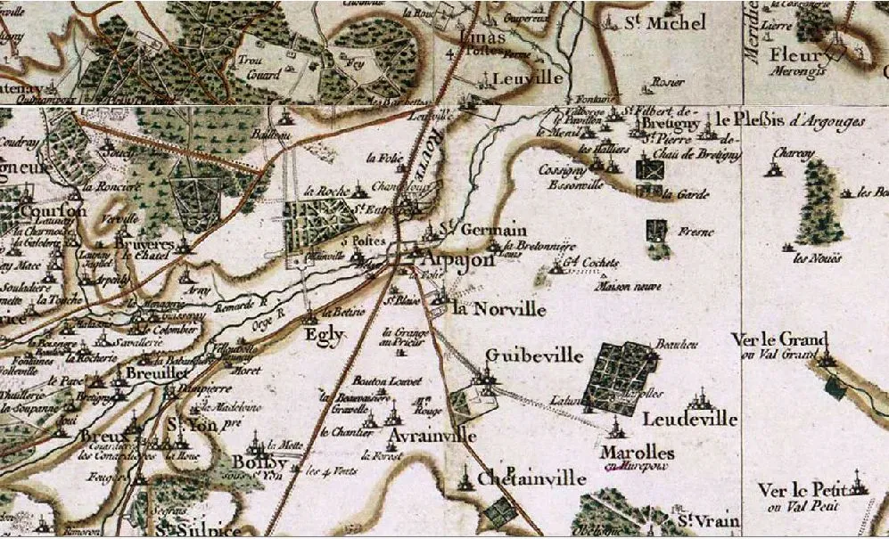 Carte d'Arpajon selon Cassini