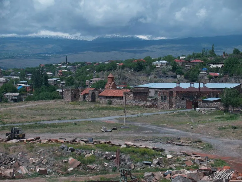Ashtarak town and Surp Sarkis Church, Armenia.