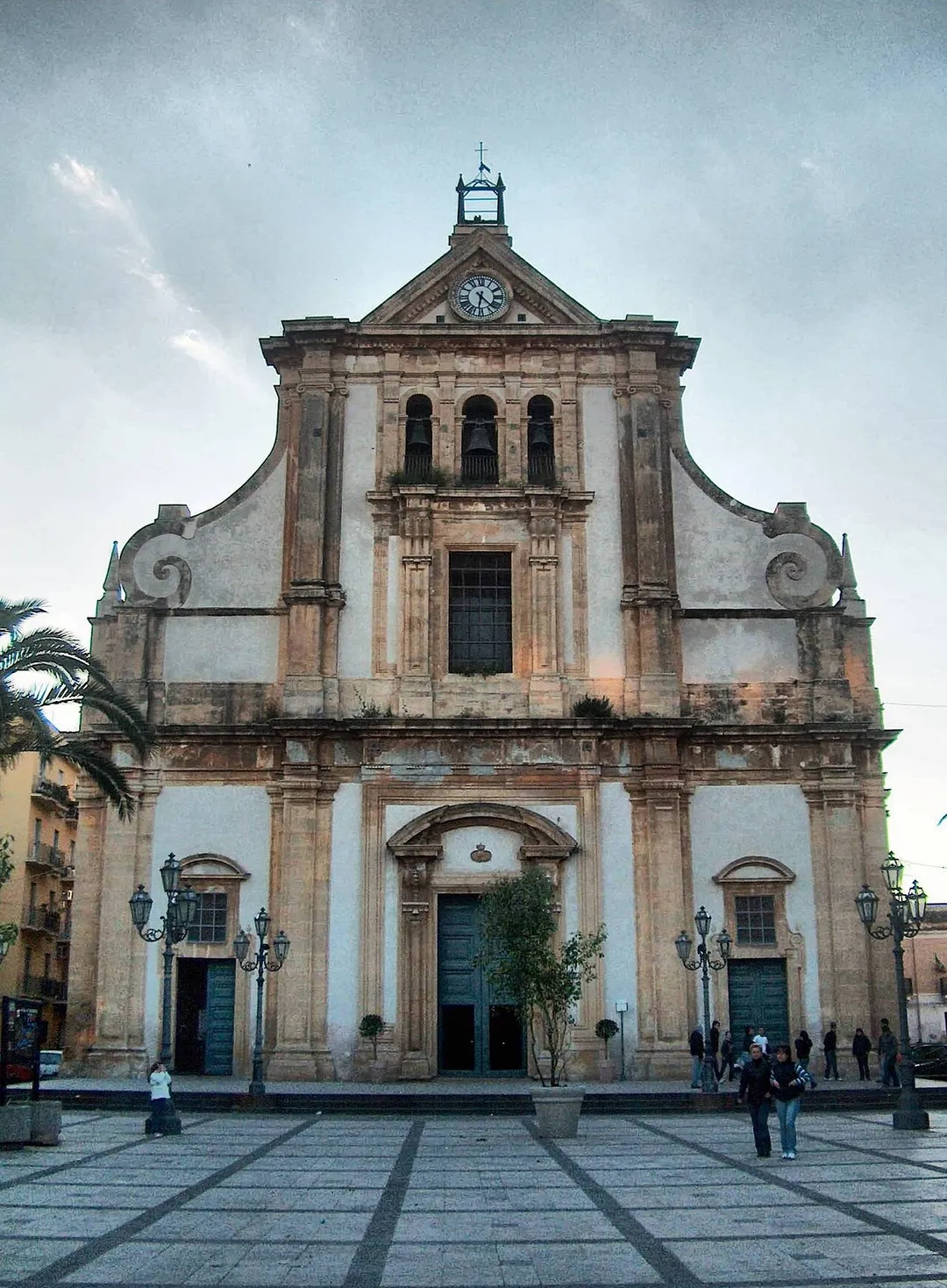 "Chiesa di Santa Maria Assunta" (a.k.a. "Chiesa Madre", "Mother Church" in English) facade, Augusta, Italy. Derivated version: lighting corrected