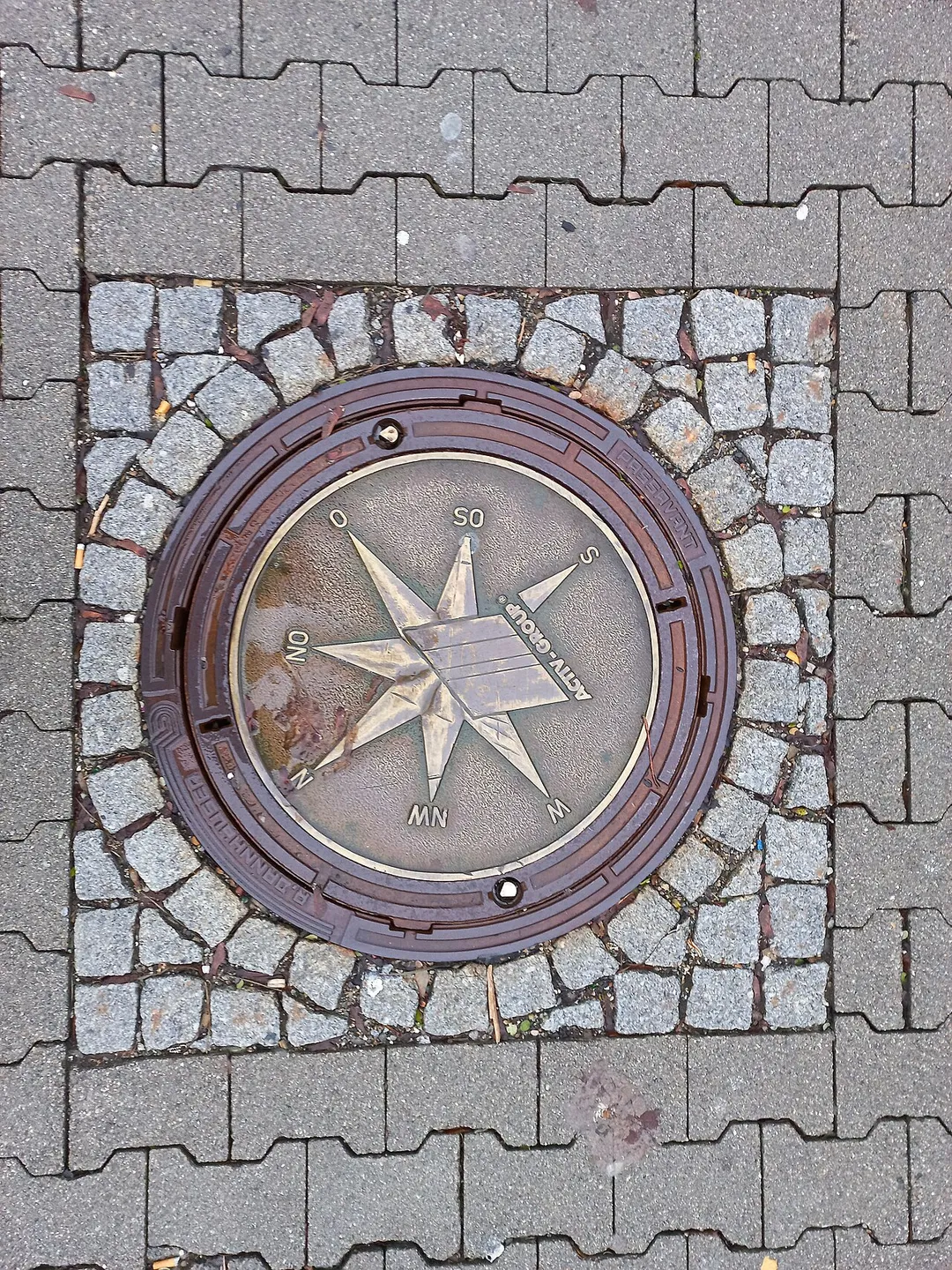 Manhole cover / manhole in Aulendorf in the Ravensburg district in Baden-Württemberg in Germany.