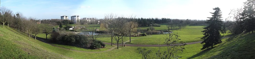 Panoramic view of "parc Robert_Ballanger" in Aulnay-sous-Bois (Seine-Saint-Denis, France).