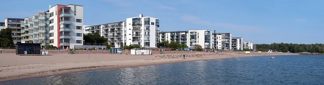 Aurinkolahti beach in Helsinki, Finland.
