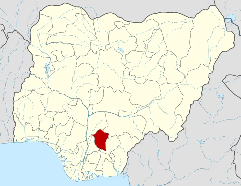 Map locator of Nigeria.