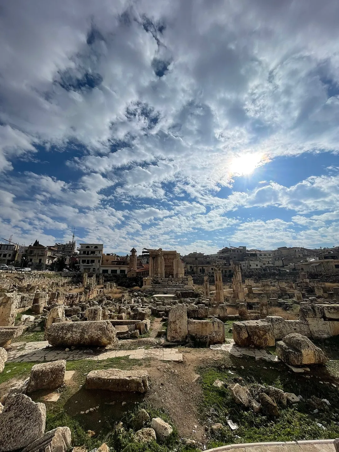 A landscape of temple of Venus in the city of Baalbek in Lebanon