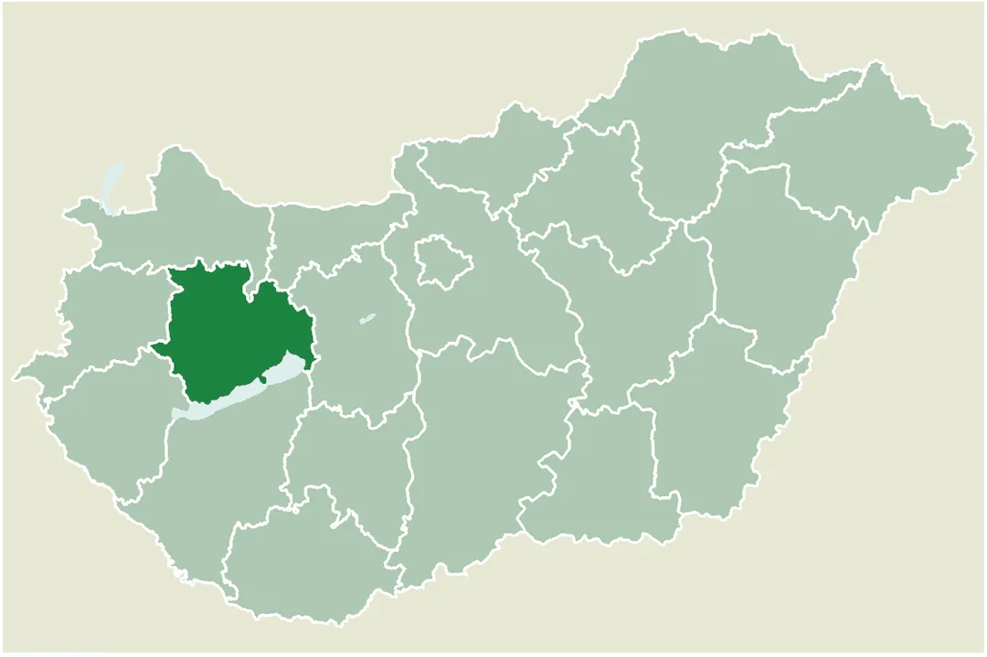 Location map for Veszprém county, Hungary.