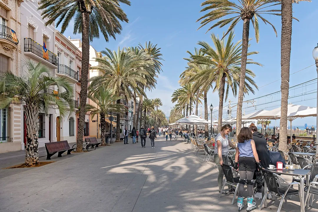 Boardwalk Promenade of 'La Rambla' in Badalona