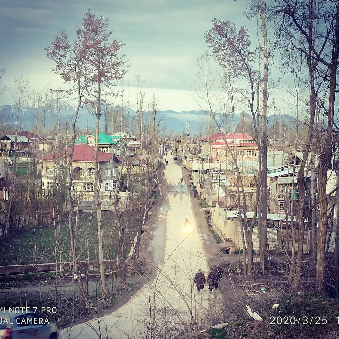 A view of Nasrullahpora village in Budgam district, Jammu and Kashmir, India.