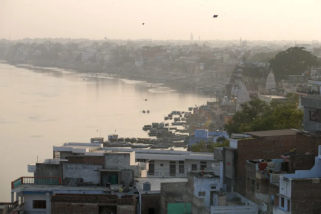 Varanasi skyline late in the evening, a holy city on the banks of the river Ganges in India.	Varanasi has been a cultural centre of North India for several thousand years, and is closely associated with the Ganges. Varanasi, India.