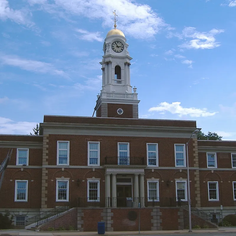 This is the old town hall building for the Town of Hempstead, New York.
