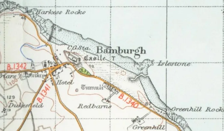 Reproduced from the 1945 OS map