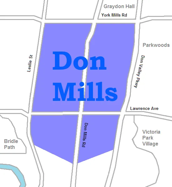map of w:Don Mills