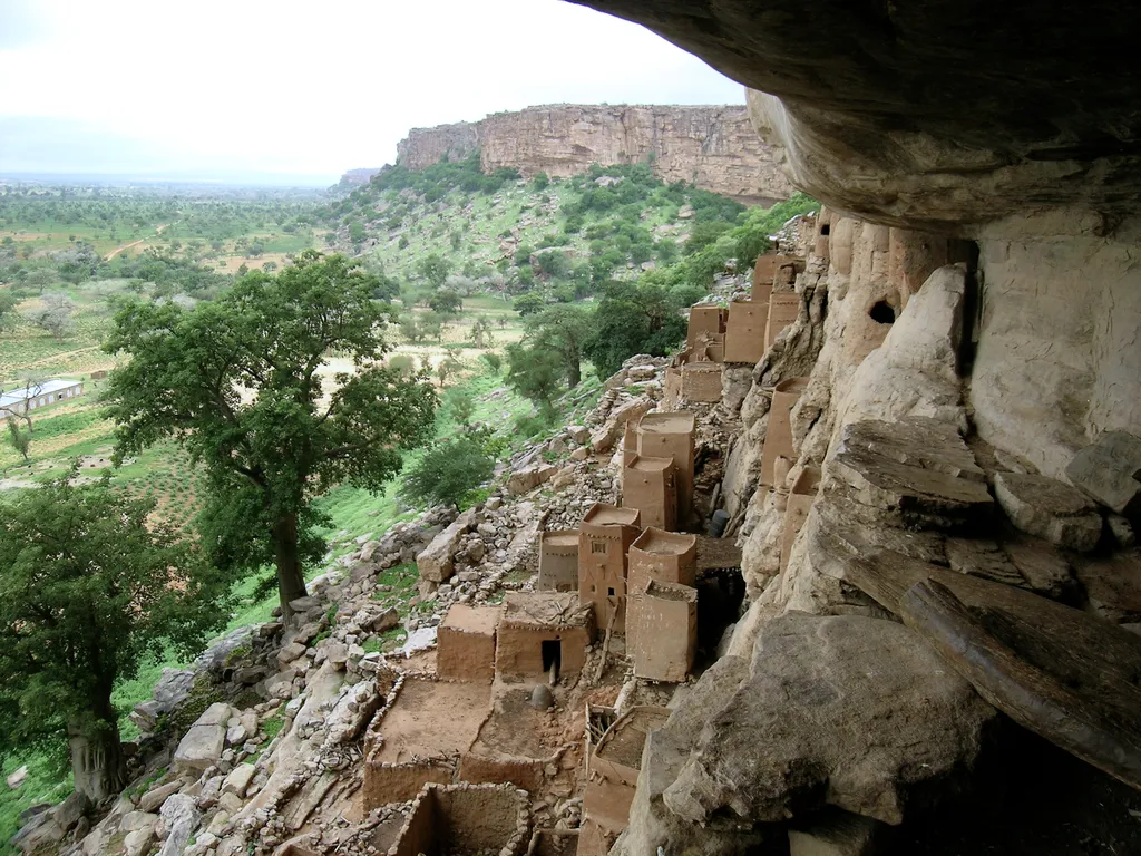 Cliff of Bandiagara, Dogon. Located in the Sahel region of Mali.