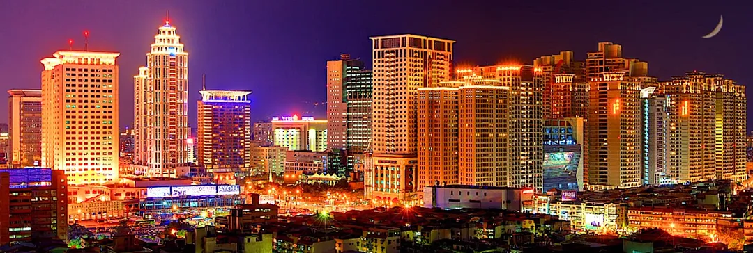 Banqiao District, New Taipei City, Taiwan skyline with many skyscrapers