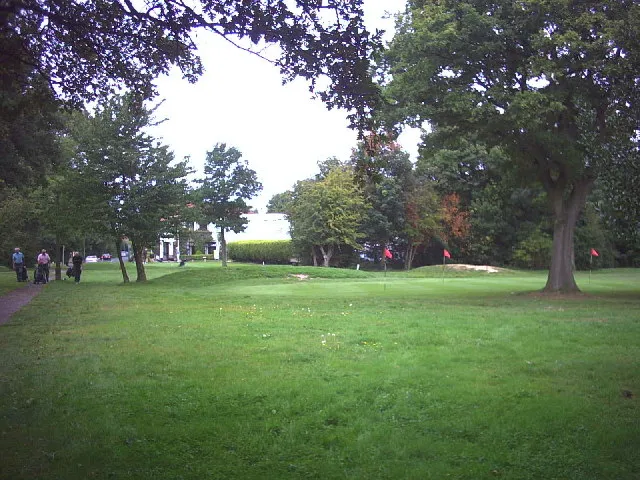 Banstead Downs golf course. The club house is the white building in the background.