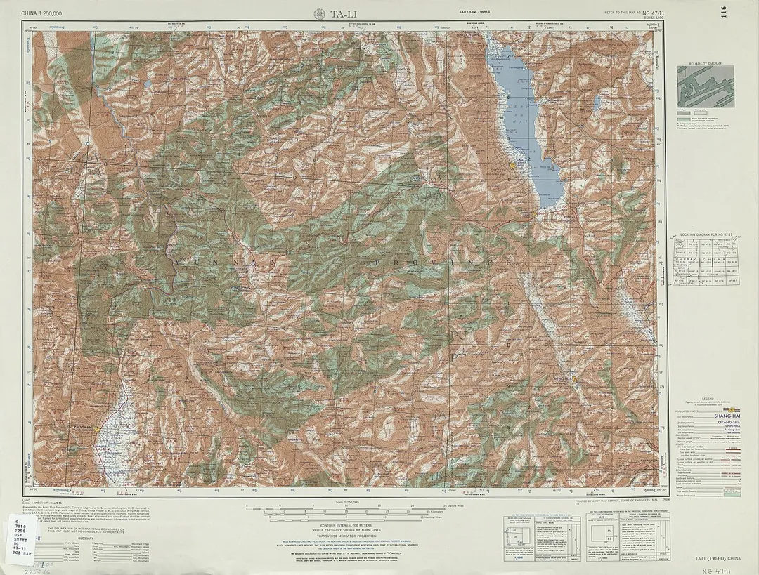 NG 47-11 TA-LI (T'AI-HO), CHINAChina AMS Topographic MapsTHE DELINEATION OF INTERNATIONAL BOUNDARIES ON THIS MAP MUST NOT BE CONSIDERED AUTHORITATIVE