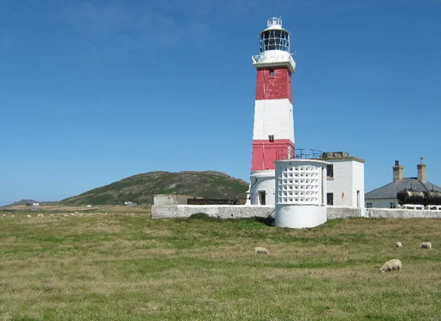 Bardsey Lighthouse and Mynydd Enlli