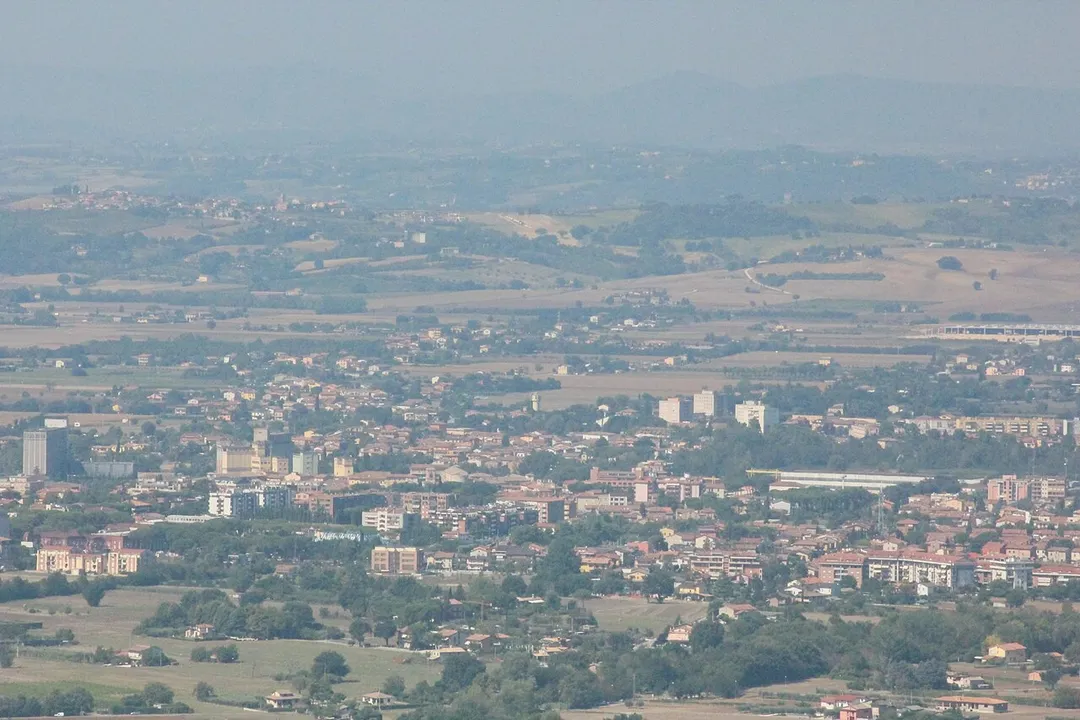 Panorama of Bastia Umbra, Province of Perugia, Umbria, Italy